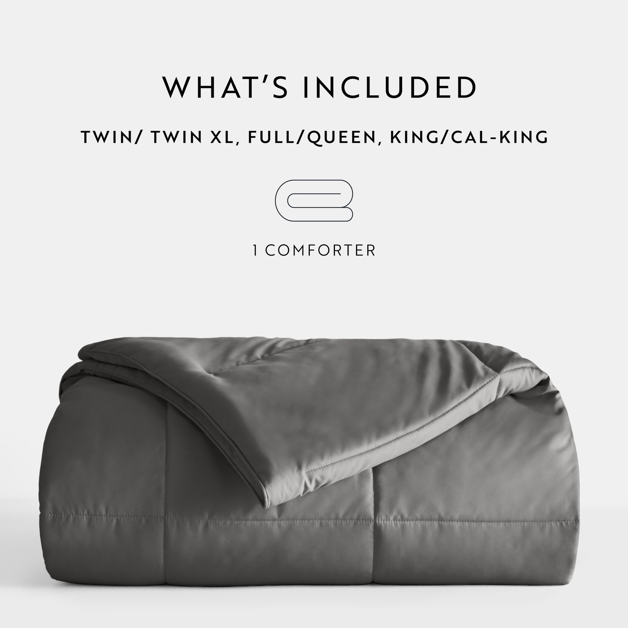 Breathable Cool Comforter All Season Lightweight Down-Alternative Solid Gray for King Size Bedding by Comfort Canopy