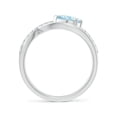 thumbnail image 2 of ANGARA Natural Criss Cross Pear Shaped Aquamarine Ring with Diamond Accents in 14K White Gold for Women (Size-7x5mm) | March Birthstone, Anniversary, Jewelry Gift for Women | Natural Aquamarine Ring, 2 of 9