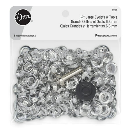 UPC: 0072879302127 | Dritz 1/4 Large Eyelets & Tools Silver 144 Sets