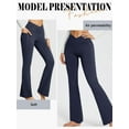 thumbnail image 6 of Xuanfei Women Solid Color V Cross Waist Tummy Control With Pockets Yoga Pants, 6 of 7