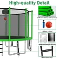 thumbnail image 3 of LHX 12FT 14FT 16FT Trampoline with Enclosure Net, Outdoor Trampolines for Kids Adults, Backyard Recreational Trampoline with Basketball Hoop, Ladder, Stake, Heavy Duty, 1500 LBS Weight Loading, Round, 3 of 8