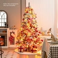 thumbnail image 2 of Gymax 6 FT Pre-Lit Artificial Christmas Tree Snow-Flocked Hinged Xmas Tree w/ 240  LED Lights & 850 Branch Tips, 2 of 10