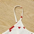 thumbnail image 5 of ZQUUVOU Women's Pajamas 3 Piece Sets Knit Ribbed Heart Print Camisole Shorts and Long Pants Soft Sleepwear Red, 5 of 6