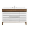 thumbnail image 2 of Modway Render 48" Plastic and Wood Single Sink Bathroom Vanity in White/Walnut, 2 of 4