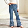 thumbnail image 6 of Angala Toddler Girls Denim Pants Graphic Flared Leg Jeans With Lace Trim Fall Casual Girls Trousers Size 2-3 Years, 6 of 9