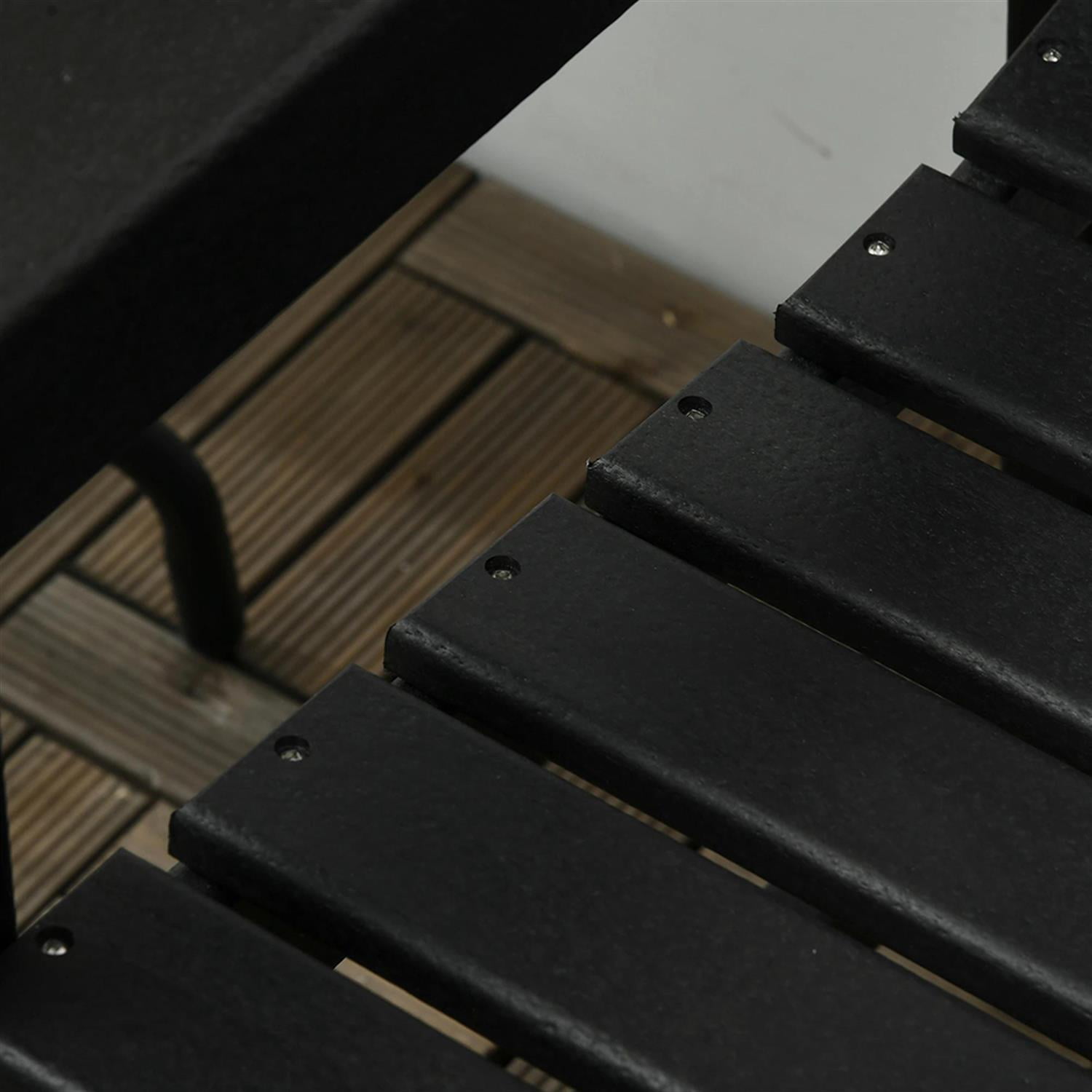 Demi Bonn Outdoor HDPE Dining Chairs, All-Weather Patio Chair for Garden, Backyard, Deck, Porch, Lawn, Black