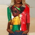 thumbnail image 2 of YanHoo Hauts à Manches 3/4 pour Femmes T-Shirts Graphiques à Manches 3/4 Chandail Décontracté Col Rond T-Shirts Histoire des Noirs Manches 3/4 Grande Taille Hauts pour Femmes en Liquidation, 2 of 5