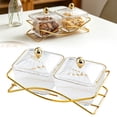 thumbnail image 2 of Dessert Dividing Plate Serving Platter with Lid Cookies Jar Nut and Candy Serving Tray Dried Fruit Tray for Kitchen,Divided Veggie Tray with Lid,Fruit Snack Serving Box Vegetable Storage,Clear(1PCS), 2 of 9