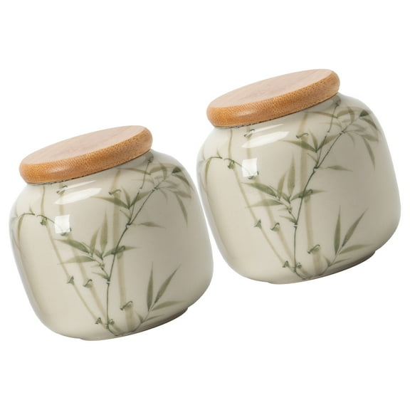 FRCOLOR 2pcs Ceramic Jar with Sealing Lid for Loose Tea Storage and Decoration