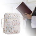 thumbnail image 1 of Estuche de transporte con asa para Biblia, organizador multifunción, protector para Biblia, ideal para mujeres, niñas, madres y viajes. Flor multicolor, 1 of 9