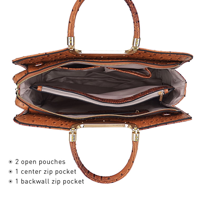 Dasein Structured Tote Purse with Matching Wallet, Brown photo 3