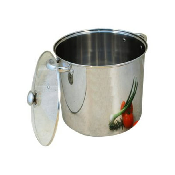 Cook Pro - Stock pot avec Couvercle - 14.76 Po x 11.5 Po x 12.99 Po - 4 gal - Poli Miroir