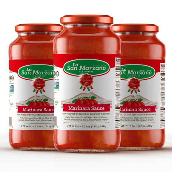 La San Marzano Marinara Pasta Sauce Made In Italy 24 oz Jar Mediterranean Diet (3 Pack)