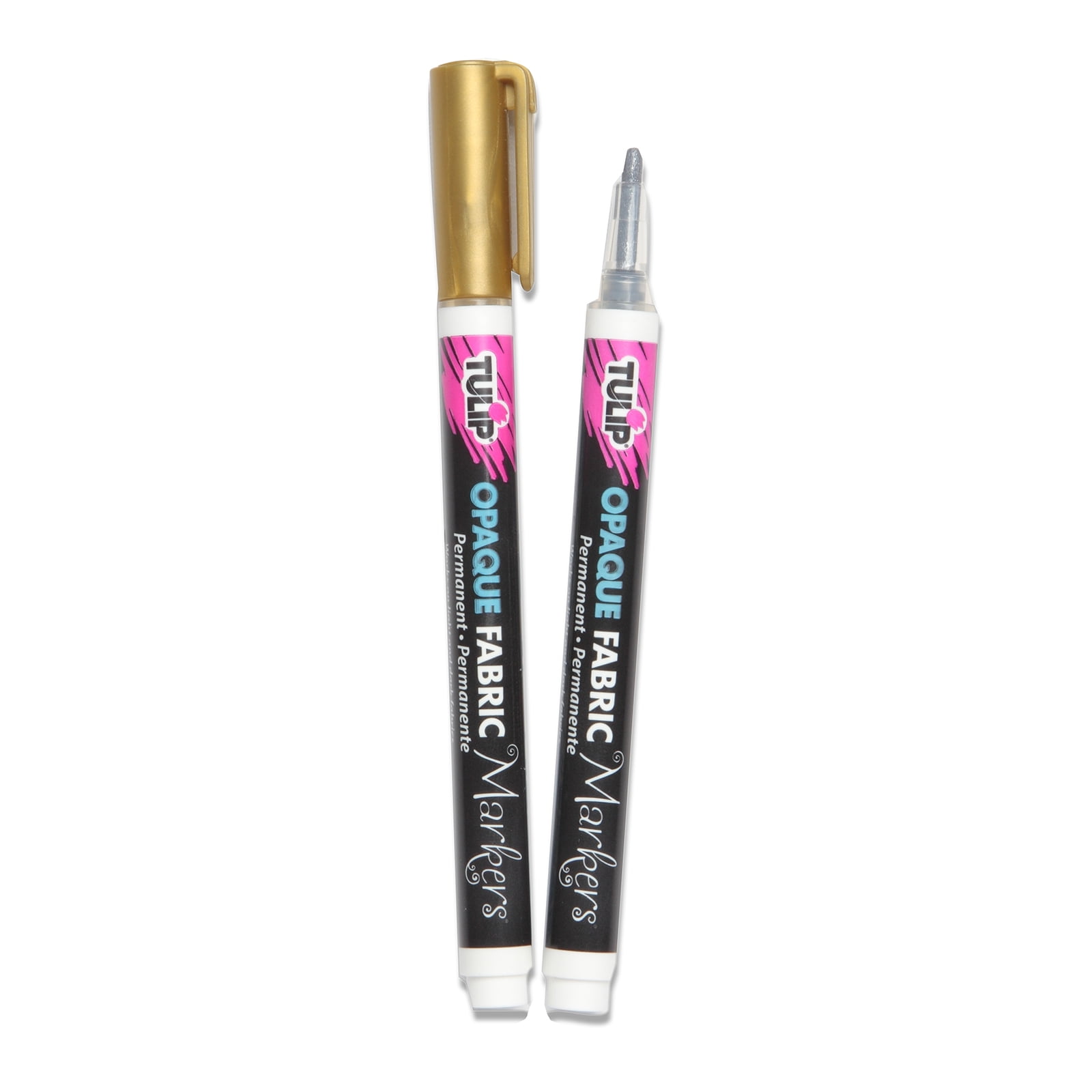 2 ct. (24 total) Tulip Opaque Fabric Markers, Metallic Gold & Silver, 12 Pack