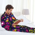 thumbnail image 6 of Gaeub Colorful Mexican Mens Pajamas Set Mens Sleepwear with Long Sleeve Top & Bottoms PJs-Large, 6 of 7