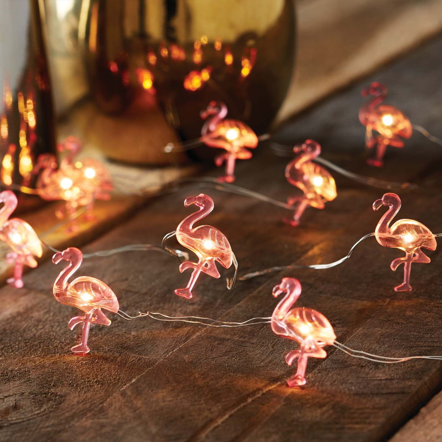 Mainstays 6ft Flamingo Indoor LED Fairy String Lights with Battery Operated Automatic Timer - 18 LED Lights