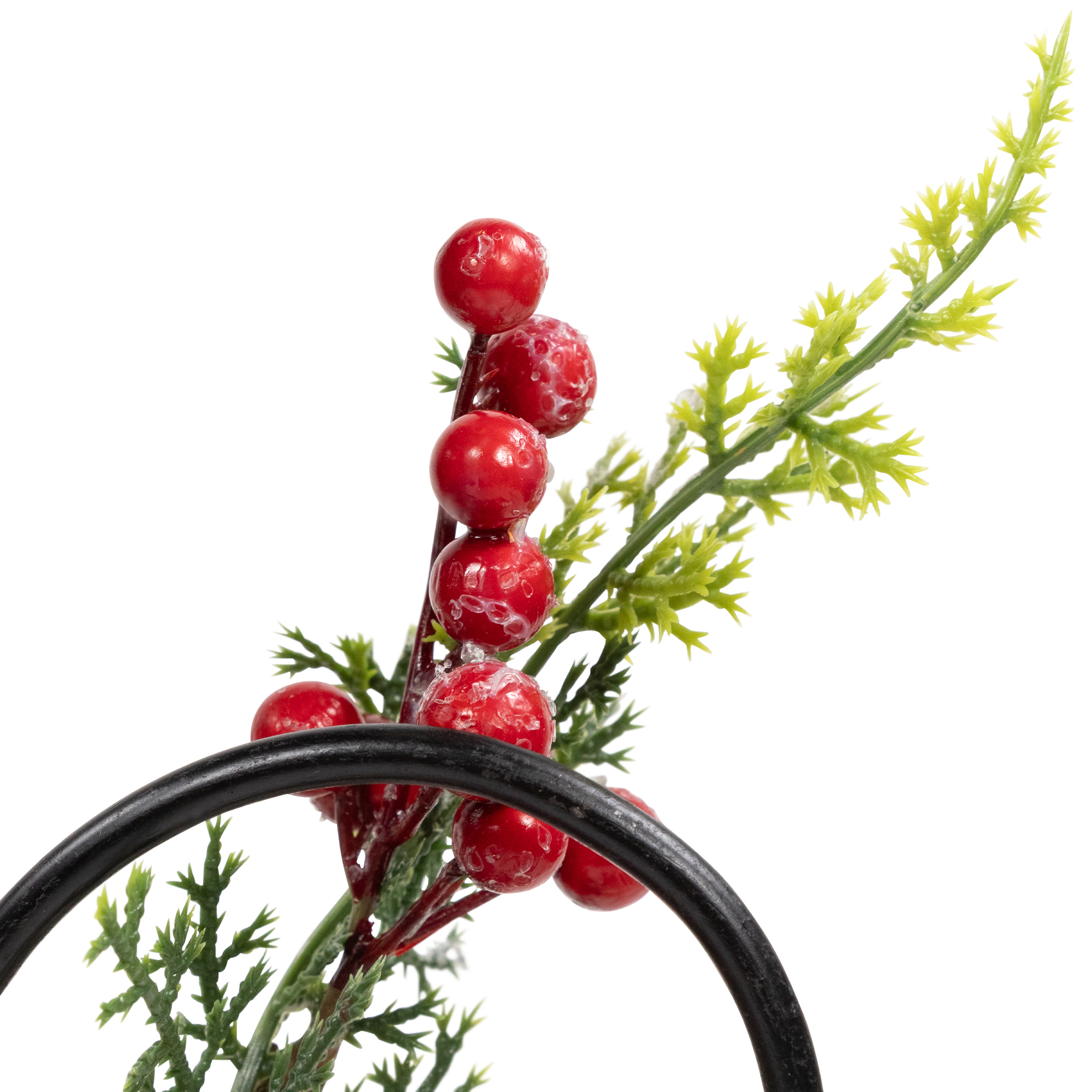 Northlight Apples and Berries Christmas Pillar Candle Holder - 10" - Green and Red