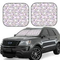 thumbnail image 1 of Vsdgher Purple Rabbit Print Car Windshield Sun Shade, Reflective Sunshade Window Sunshade Sun Visor Protector Fit for Cars,Trucks,SUVs-Large, 1 of 6