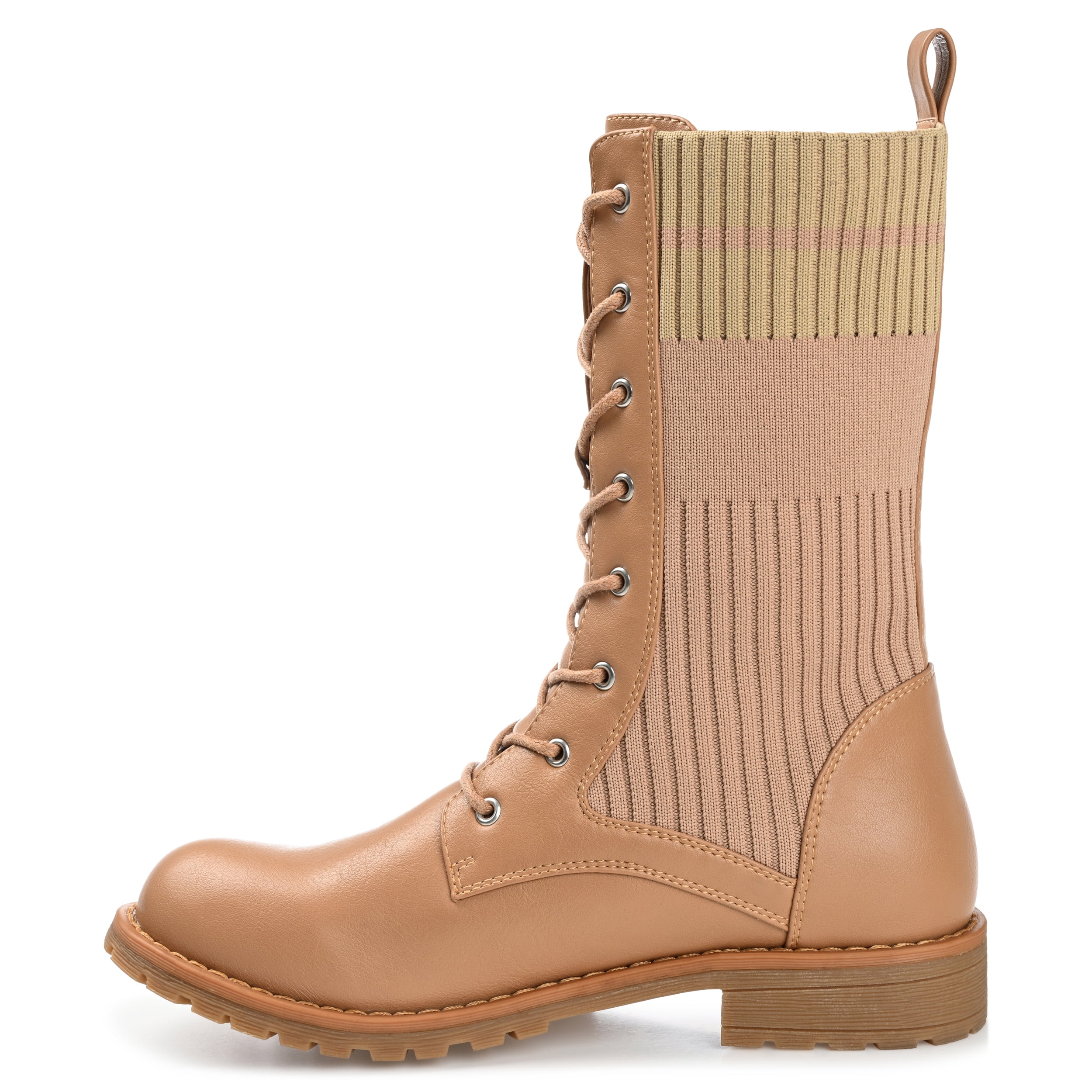 Journee Womens Melei Round Toe Block Heel Combat Booties