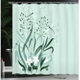 thumbnail image 2 of Country Decor Shower Curtain, Wild Grass and Dragonflies in Growing Lawn Idyllic Herb Bush Rural Pattern, Fabric Bathroom Set with Hooks, 69W X 84L Inches Extra Long, Light Green, by Ambesonne, 2 of 4