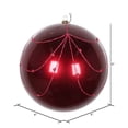 thumbnail image 3 of Vickerman 6" Berry Red Candy Finish Curtain Ornament with Glitter Accents, 3 per Bag, 3 of 4