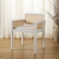 thumbnail image 2 of Safavieh Patrina Scandinavian Wood and Rattan Dining Arm Chairs, White / Natural, 2 of 8