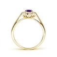 thumbnail image 2 of ANGARA Natural Princess Diana Inspired Amethyst Ring with Diamond Halo in 14K Yellow Gold for Women (Size-6x4mm) | February Birthstone, Anniversary, Jewelry Gift for Women | Natural Amethyst Ring, 2 of 9