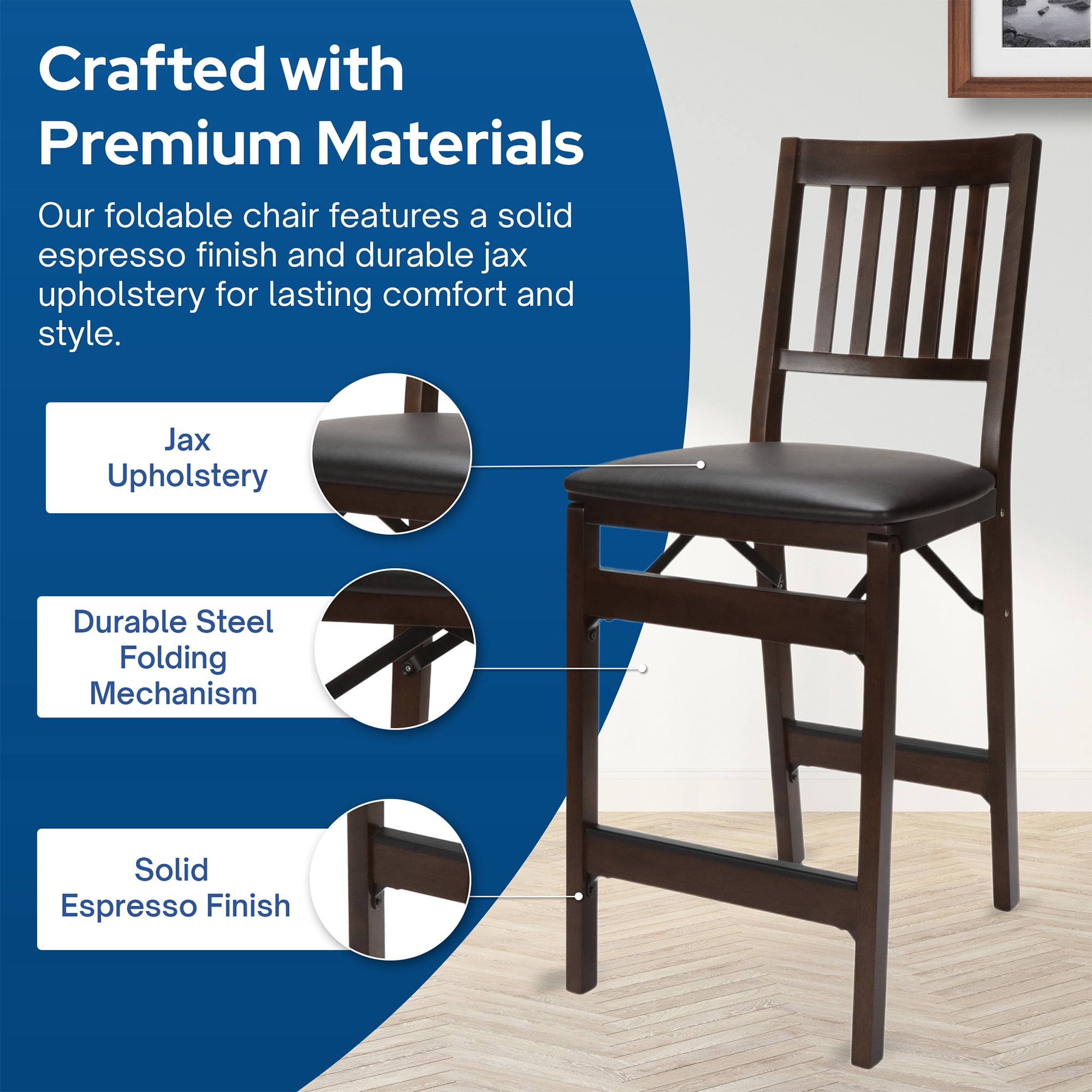 Stakmore Arts and Crafts Folding Counter Stool (Set of 2)