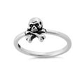 thumbnail image 3 of 925 Sterling Silver Oxidized Platinum Plated Jolly Roger Skull Women Valentines Day Gifts Ring, 3 of 4