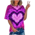 thumbnail image 5 of Staron Liquidation Hauts d'Été pour Femmes Teinture sur Nœuds Chemises Tendance Coupe Ample Décontractée Manches Courtes Col Rond Hauts Habillés T-Shirts Basiques T-Shirts, 5 of 5
