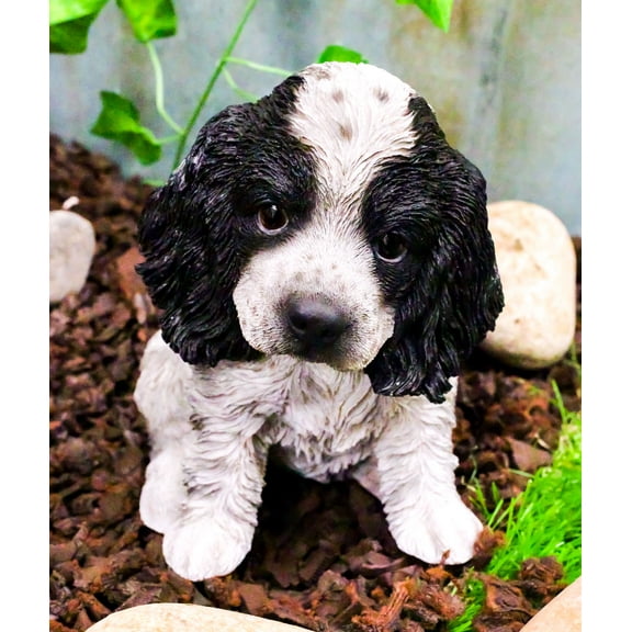 Ebros Lifelike Pet Pal English Cocker Spaniel Dog Puppy Sitting Figurine 5.75"H