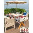 thumbnail image 4 of Outdoor Tablecloth with Umbrella Hole and Zipper, Red Beige Gnomes Christmas Rectangle Table Cloth 60x84 Inch Waterproof Tablecloth, Xmas Ball Gifts Snowflake Picnic Table Cover for Patio Camping, 4 of 7
