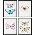 thumbnail image 3 of PixonSign 4 PCS Adhesive Canvas Posters Colorful Butterfly Boho Gril's Room Minimalist Framed Wall Art Modern Prints Fine Wall Décor Classic Artwork for Living Room, Bedroom -12"x16" Black, 3 of 5