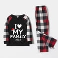 thumbnail image 3 of Pijamas familiares a juego de Navidad, conjunto de pijamas a cuadros blancos y negros, diseño exclusivo I Love My Family, 2023, 3 of 3