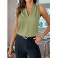 thumbnail image 2 of Womens Pleated Tank Tops Yellow-Green L, 2 of 4