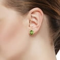 thumbnail image 2 of Gem Stone King 14K Yellow Gold Green Peridot Stud Earrings for Women Men (1.60 Cttw, Gemstone Birthstone Oval 7X5MM), 2 of 3