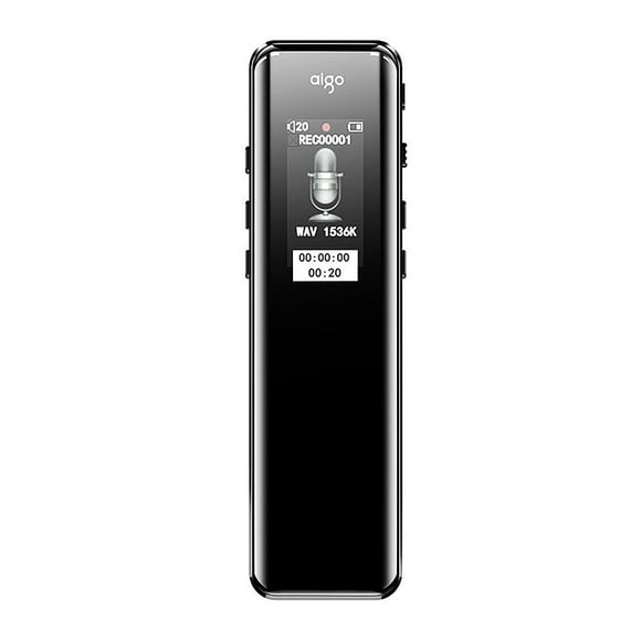 aigo R6911 Digital Voice Recorder with 32GB Storage, 0.96 Inch TFT Screen, Capacitive Dual Microphones, Support for One-Key Recording, Lossless Recording, Segment Recording and Music Playback, 300mAh