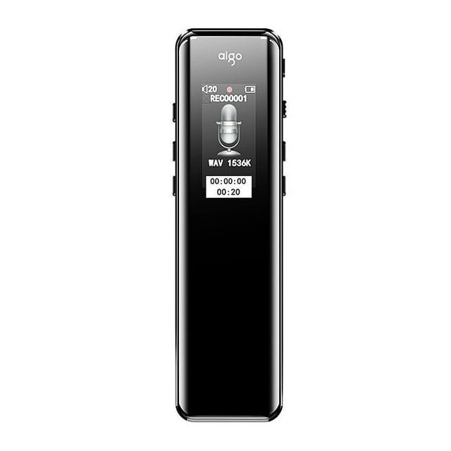 aigo R6911 Digital Voice Recorder with 32GB Storage, 0.96 Inch TFT Screen, Capacitive Dual Microphones, Support for One-Key Recording, Lossless Recording, Segment Recording and Music Playback, 300mAh