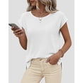 thumbnail image 3 of BTFBM Sweater Vest Women Spring Summer Cap Sleeve Crew Neck Casual Loose Business Tops Western Vacation Outfits, 3 of 7