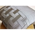 thumbnail image 4 of Euro Pillow, Gray European Shams 26x26 inch (65x65 cm), Silk Euro Shams, Solid Color, Pintucks, Textured, Basket Weave, Modern European Sham&nbsp;Covers - Grey Silver Bricks, 4 of 7