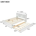 thumbnail image 4 of Mirightone Full Bed with Trundle, Full Trundle Bed with Bookcase Headboard, Wood Full Size Platform Bed with Twin Trundle Bed Under, White, 4 of 6