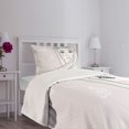 thumbnail image 5 of Ambesonne Teen Room Quilted Bedspread Set 2 Pcs, Girl with Floral Hair, Twin Size, White Black Pearl, 5 of 6