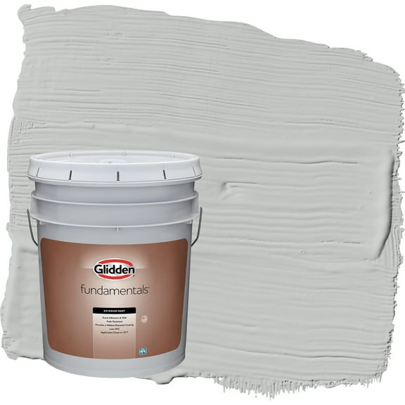 Glidden Fundamentals Solitary State / Gray Satin Exterior Paint, 5 Gallon