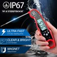 thumbnail image 2 of Hweilai Instant Read Digital Food Thermometer with Bright Backlight LCD Screen, Kitchen Smart Waterproof Cooking Meat Thermometer, 2 of 7