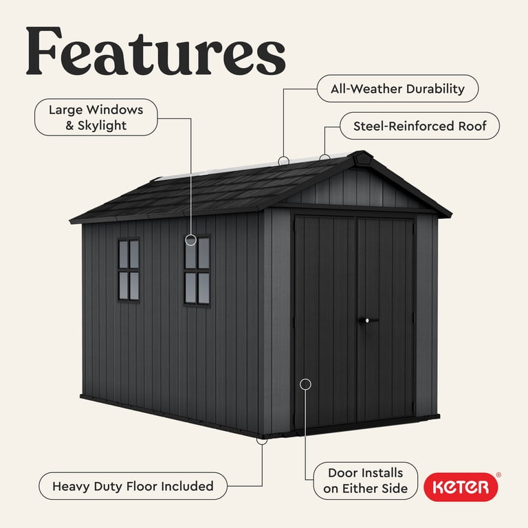 Keter Newton Plus 7.5x11 ft. Durable Resin Outdoor Storage Shed