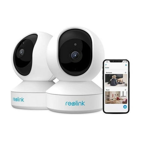 Reolink 5MP 2.4/5G WiFi Indoor Security Camera PTZ with Auto Tracking Human/Pet AI Ideal for Baby Monitor/Pet, E1 Zoom-2 Pack