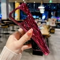 thumbnail image 3 of Water Ripple Plating Case for iPhone 13 Pro Max Soft TPU Shockproof Camera Protective Back Cover for Women Girl Glossy Water Wave Phone Case for iPhone 13 Pro Max 6.7 Inch Red, 3 of 13