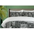 thumbnail image 4 of Ambesonne Landscape Duvet Cover Set, New York Manhattan, Queen, Grey, 4 of 6