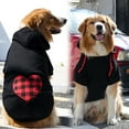 thumbnail image 3 of Plaid Dog Hoodies Love Heart Pattern Warm Fashion Pullover Pet Sweatshirt Winter Two-Legged Clothes, Ideal for Small Medium Large Dogs, 3 of 8