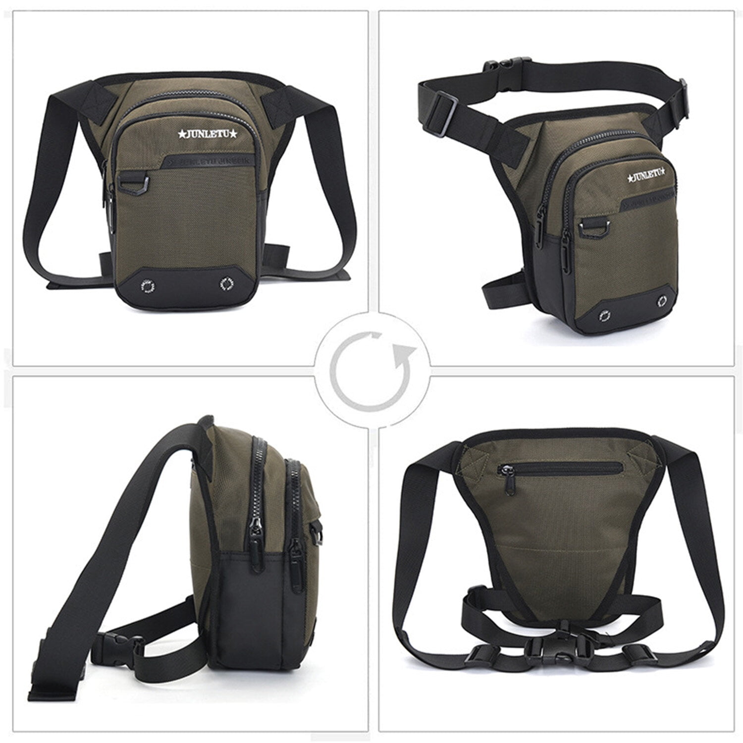 KAWELL Mens Waist Bag Fanny Pack Drop Leg Bag Thigh Bag Pouch Tactical Motorcycle Riding Waterproof Outdoor Sport